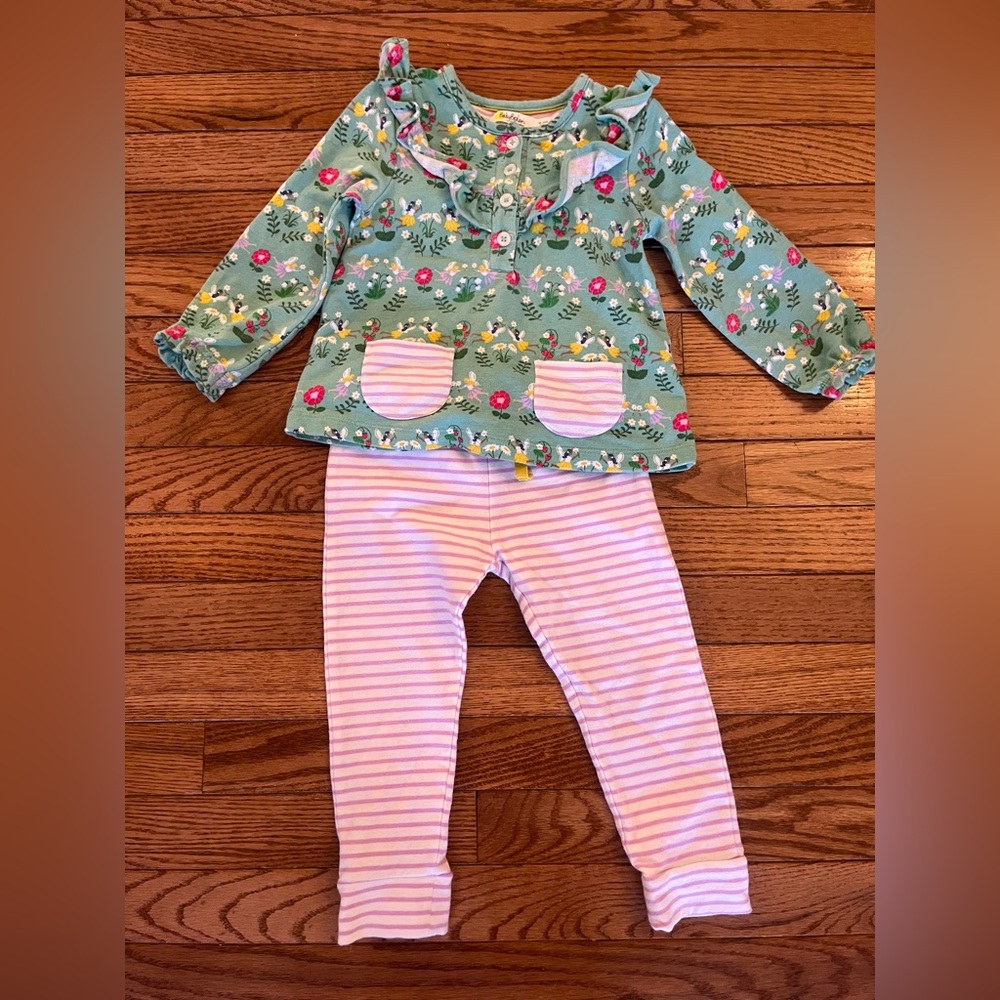Baby Boden Jersey Ruffle Playset - Fountain Flower Fairies 18-24 months